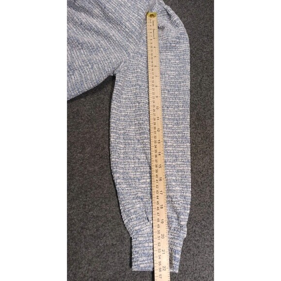 Nine West Textured Knit Sweater Sky/White Combo Size Large NWT - Picture 11 of 16